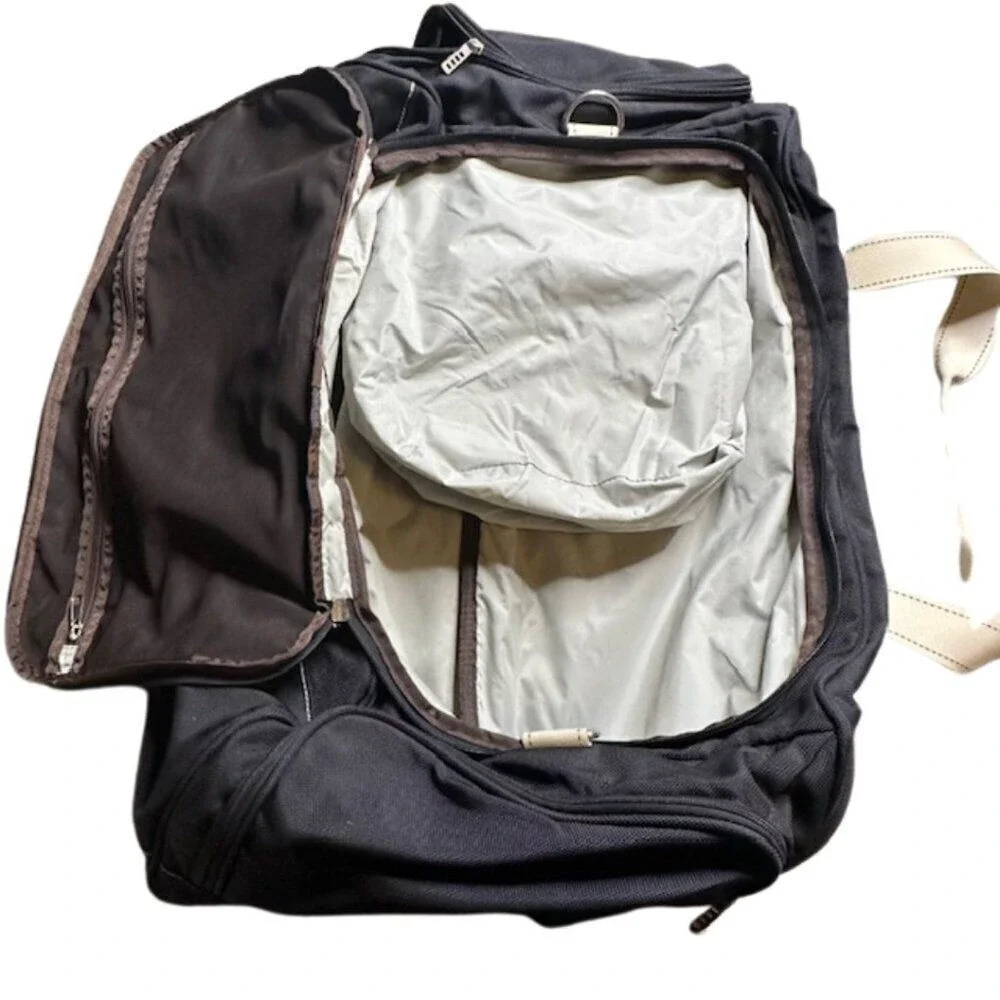 Lands' End Weekender‎ Black and Cream Canvas Travel Bag